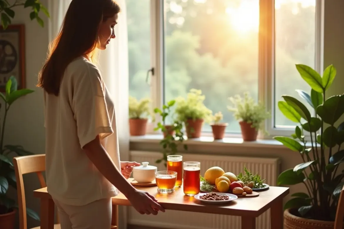 person creating simple natural wellness routine for daily healthy habits