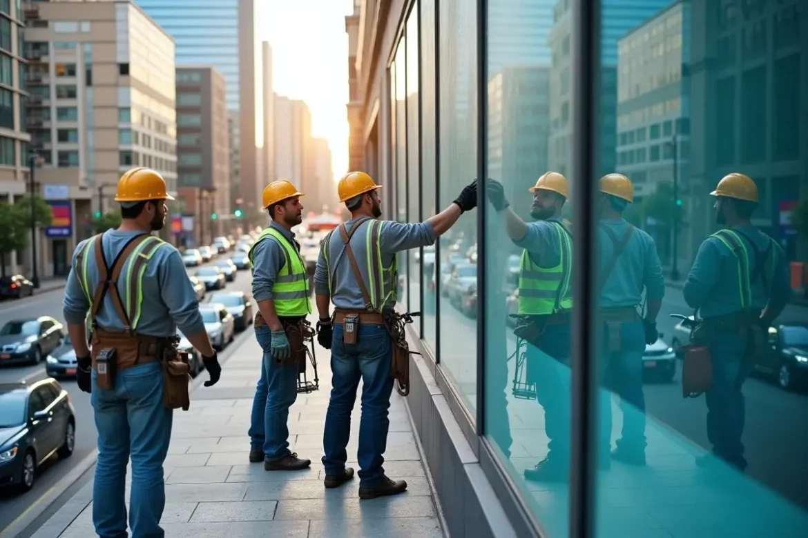 commercial painters working efficiently without disrupting normal business operations